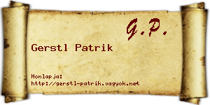 Gerstl Patrik névjegykártya